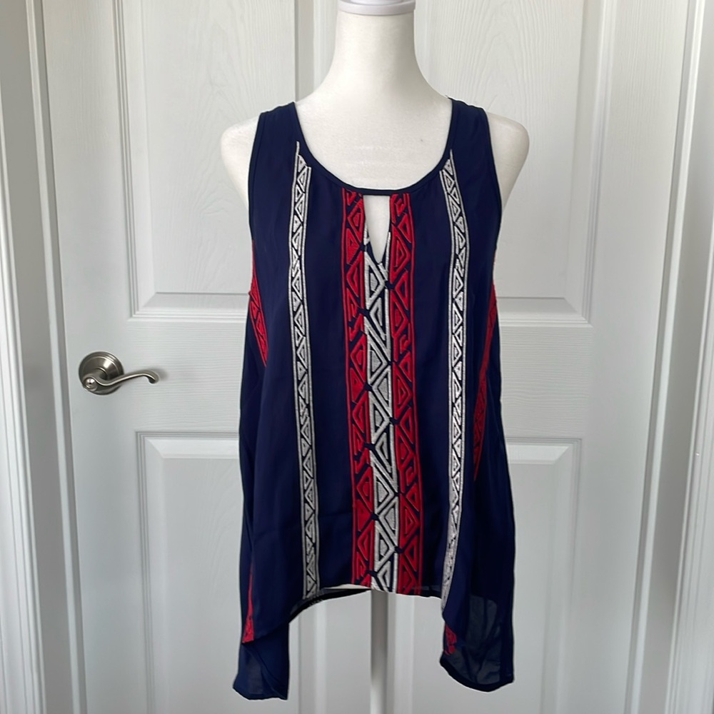 Le Sample Patterned Sleeveless Top Size M - image 1